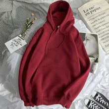 Load image into Gallery viewer, 2019 Autumn Winter New Hoodies Solid Color Hooded Tops Female Sweatshirt Long Sleeve Velvet Thickening Coat Harajuku for Women