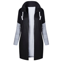Load image into Gallery viewer, Oversized Women Irregular Hem Tie Collar Coat Casual Knitted Patchwork Female Zip-up Sweatshirts Fashion Outwear Streetwear
