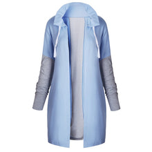 Load image into Gallery viewer, Oversized Women Irregular Hem Tie Collar Coat Casual Knitted Patchwork Female Zip-up Sweatshirts Fashion Outwear Streetwear