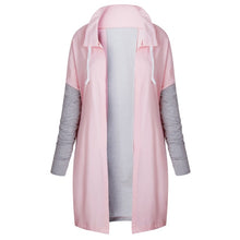 Load image into Gallery viewer, Oversized Women Irregular Hem Tie Collar Coat Casual Knitted Patchwork Female Zip-up Sweatshirts Fashion Outwear Streetwear