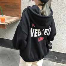 Load image into Gallery viewer, Hoodies Women Letter Printed Loose Hooded Trendy Pockets Plus Velvet Sweatshirts Womens Korean Style Harajuku All-match Chic