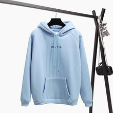 Load image into Gallery viewer, OH YES New Fashion Corduroy Long sleeves Letter Harajuku Print  Light pink Pullovers Tops O-neck Women's Hooded sweatshirt tops