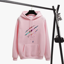 Load image into Gallery viewer, OH YES New Fashion Corduroy Long sleeves Letter Harajuku Print  Light pink Pullovers Tops O-neck Women's Hooded sweatshirt tops