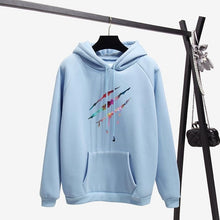 Load image into Gallery viewer, OH YES New Fashion Corduroy Long sleeves Letter Harajuku Print  Light pink Pullovers Tops O-neck Women's Hooded sweatshirt tops